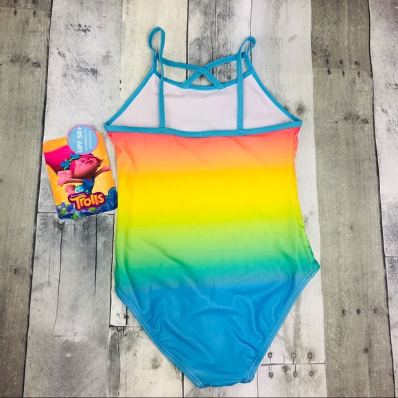 Trolls One Piece Swimsuit For Girls Brand New - Picture 2 of 2